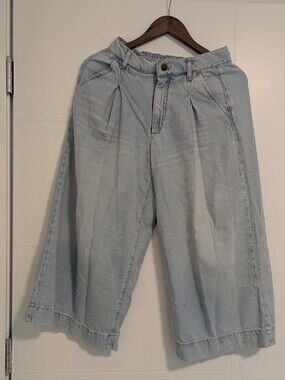 Pilcro Light Blue Wide Leg Denim Pants